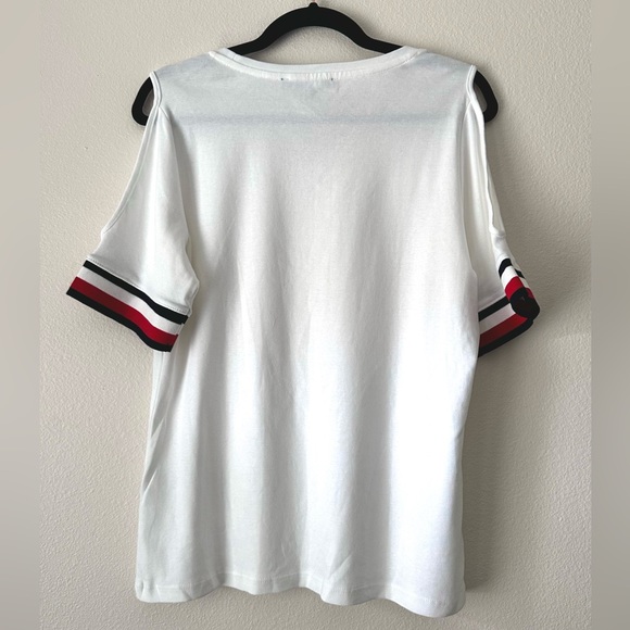 Tommy Hilfiger 100% Cotton Cold Shoulder Soft Lightweight Knit T-Shirt Size L - Picture 3 of 11